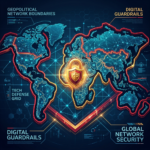 AI Guardrails and Geopolitics Security Shield Image